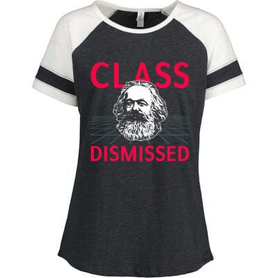 Class Dismissed Karl Marx Funny Socialism Communism Pun Enza Ladies Jersey Colorblock Tee