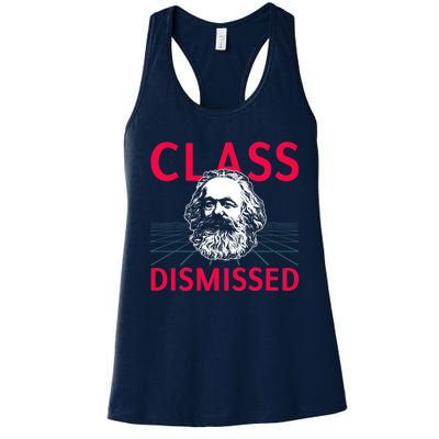 Class Dismissed Karl Marx Funny Socialism Communism Pun Women's Racerback Tank