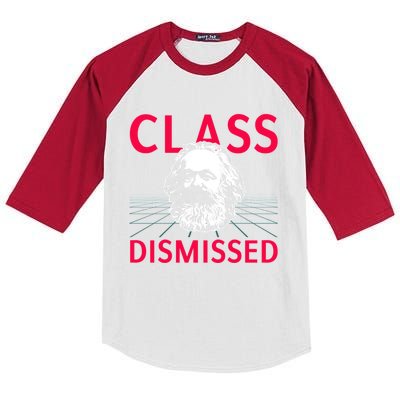 Class Dismissed Karl Marx Funny Socialism Communism Pun Kids Colorblock Raglan Jersey