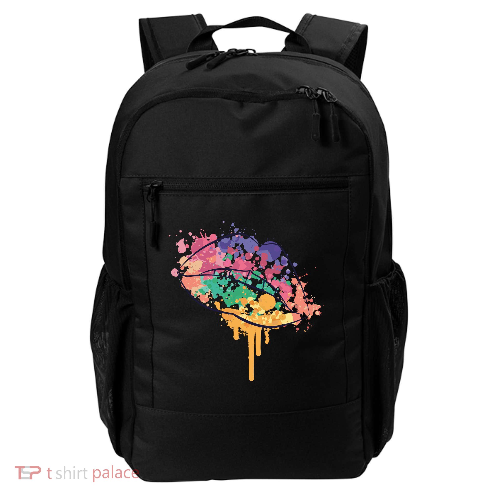 Colorful Drip Lips Daily Commute Backpack