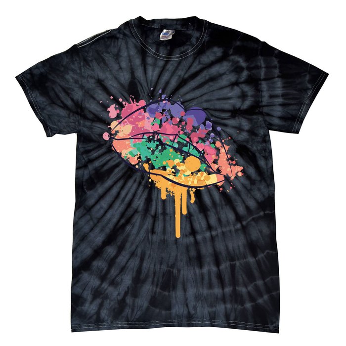 Colorful Drip Lips Tie-Dye T-Shirt