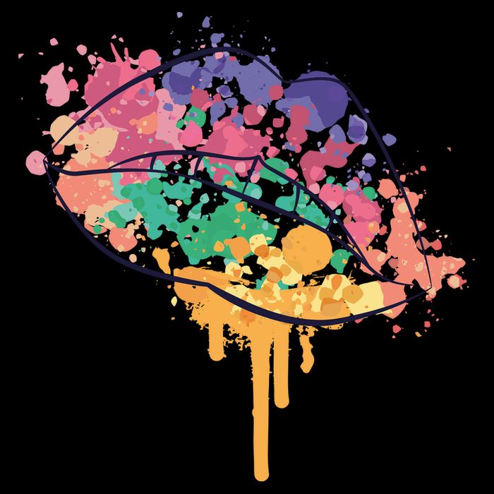 Colorful Drip Lips Tie-Dye T-Shirt