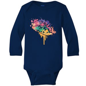 Colorful Drip Lips Baby Long Sleeve Bodysuit