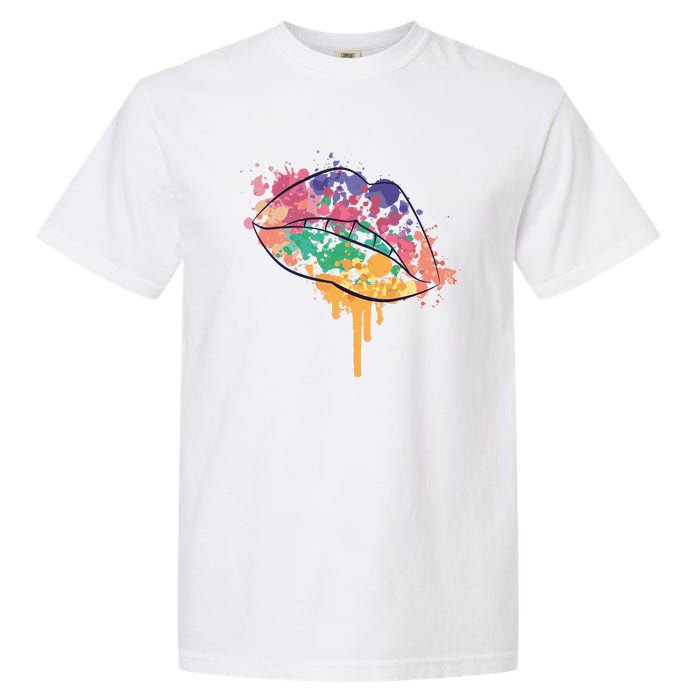 Colorful Drip Lips Garment-Dyed Heavyweight T-Shirt