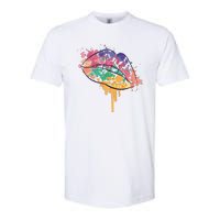 Colorful Drip Lips Softstyle CVC T-Shirt