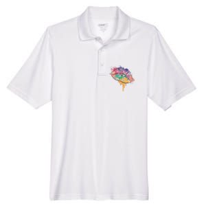 Colorful Drip Lips Men's Origin Performance Pique Polo