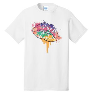 Colorful Drip Lips Tall T-Shirt