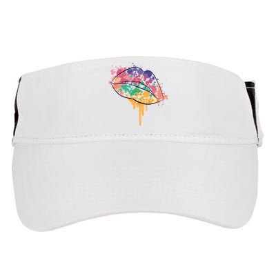Colorful Drip Lips Adult Drive Performance Visor
