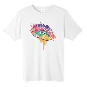 Colorful Drip Lips Tall Fusion ChromaSoft Performance T-Shirt