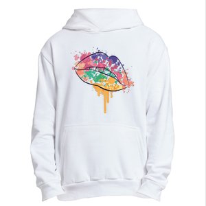 Colorful Drip Lips Urban Pullover Hoodie