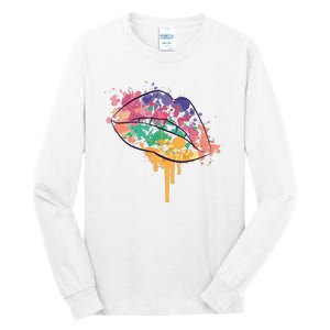 Colorful Drip Lips Tall Long Sleeve T-Shirt