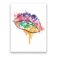 Colorful Drip Lips Poster