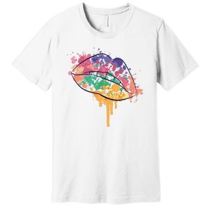 Colorful Drip Lips Premium T-Shirt