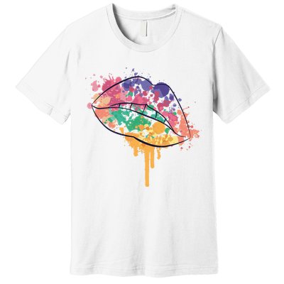 Colorful Drip Lips Premium T-Shirt