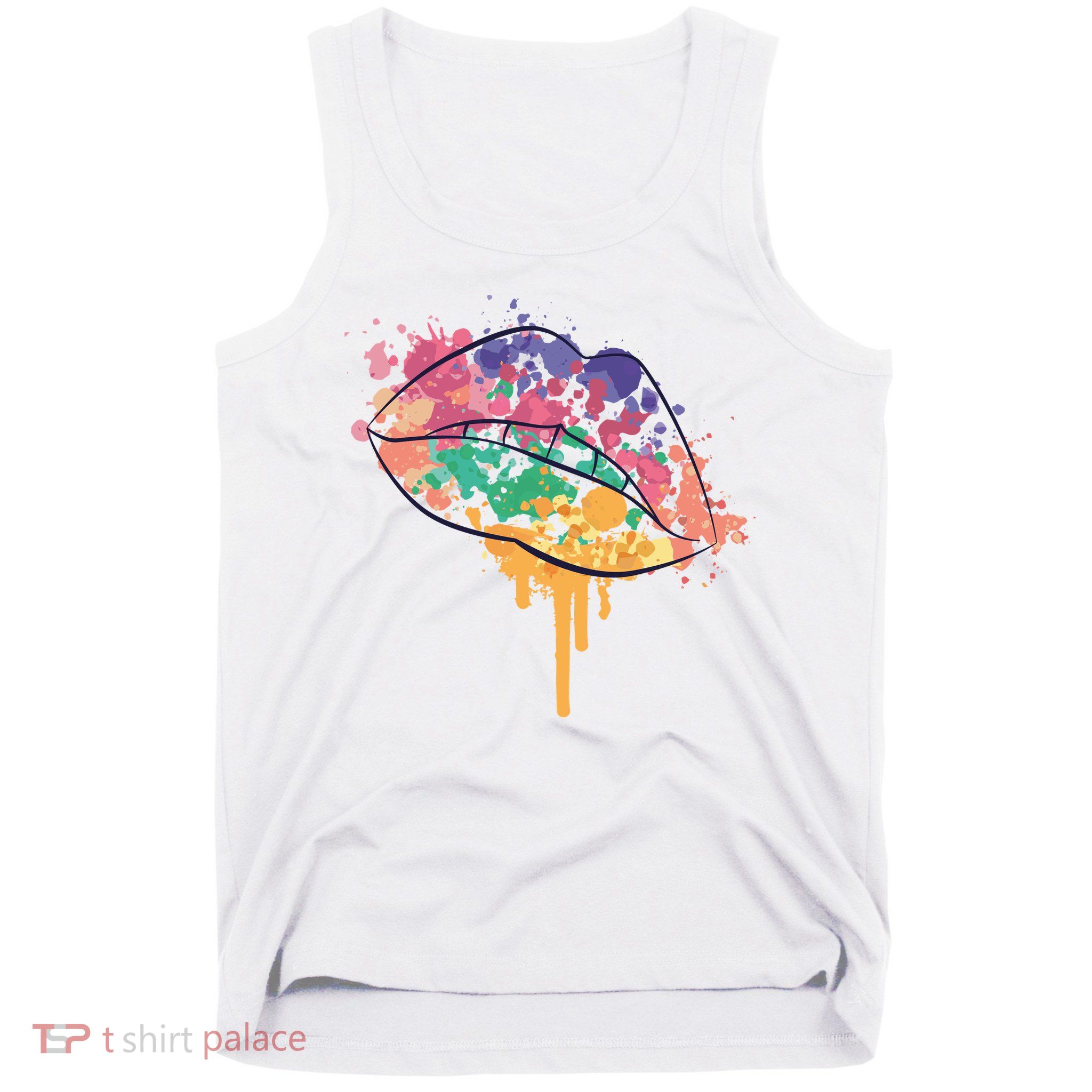 Colorful Drip Lips Tank Top