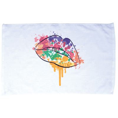 Colorful Drip Lips Microfiber Hand Towel