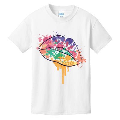 Colorful Drip Lips Kids T-Shirt