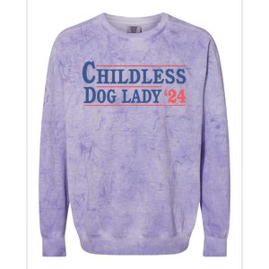 Childless Dog Lady Ladies Voting Election 2024 Usa Kamala Harris 20224 Colorblast Crewneck Sweatshirt