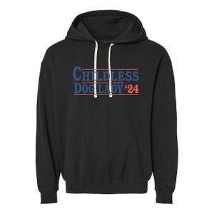 Childless Dog Lady Ladies Voting Election 2024 Usa Kamala Harris 20224 Garment-Dyed Fleece Hoodie