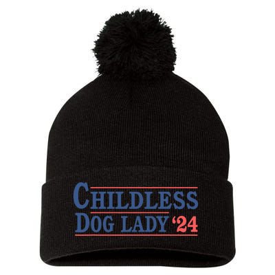 Childless Dog Lady Ladies Voting Election 2024 Usa Kamala Harris 20224 Pom Pom 12in Knit Beanie