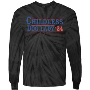 Childless Dog Lady Ladies Voting Election 2024 Usa Kamala Harris 20224 Tie-Dye Long Sleeve Shirt