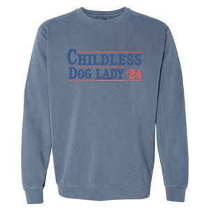 Childless Dog Lady Ladies Voting Election 2024 Usa Kamala Harris 20224 Garment-Dyed Sweatshirt