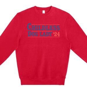 Childless Dog Lady Ladies Voting Election 2024 Usa Kamala Harris 20224 Premium Crewneck Sweatshirt