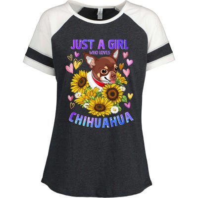 Chihuahua Dog Lover Funny Cute Puppy Cute Gift Enza Ladies Jersey Colorblock Tee