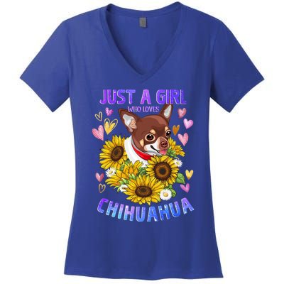 Chihuahua Dog Lover Funny Cute Puppy Cute Gift Women's V-Neck T-Shirt