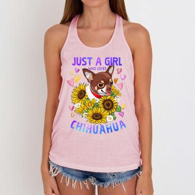 Chihuahua Dog Lover Funny Cute Puppy Cute Gift Women's Knotted Racerback Tank