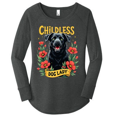 Childless Dog Lady Labrador Dog Election 2024 Funny Women's Perfect Tri Tunic Long Sleeve Shirt