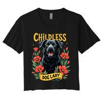 Childless Dog Lady Labrador Dog Election 2024 Funny Women's Crop Top Tee