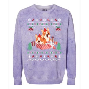 Corgi Dog Lover Xmas Gift Ugly Corgi Christmas Gift Colorblast Crewneck Sweatshirt