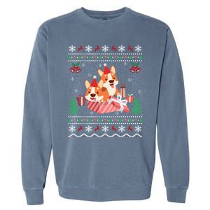 Corgi Dog Lover Xmas Gift Ugly Corgi Christmas Gift Garment-Dyed Sweatshirt