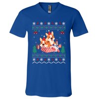 Corgi Dog Lover Xmas Gift Ugly Corgi Christmas Gift V-Neck T-Shirt