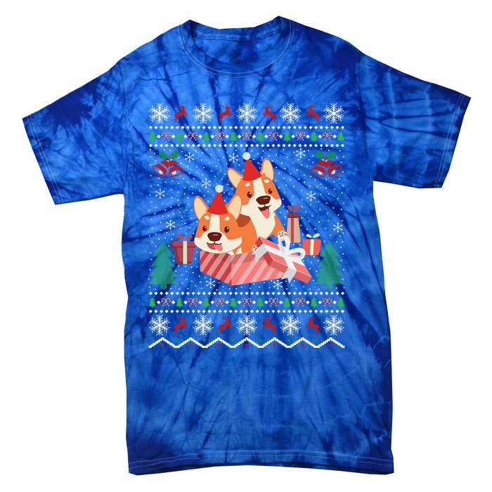 Corgi Dog Lover Xmas Gift Ugly Corgi Christmas Gift Tie-Dye T-Shirt