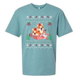 Corgi Dog Lover Xmas Gift Ugly Corgi Christmas Gift Sueded Cloud Jersey T-Shirt