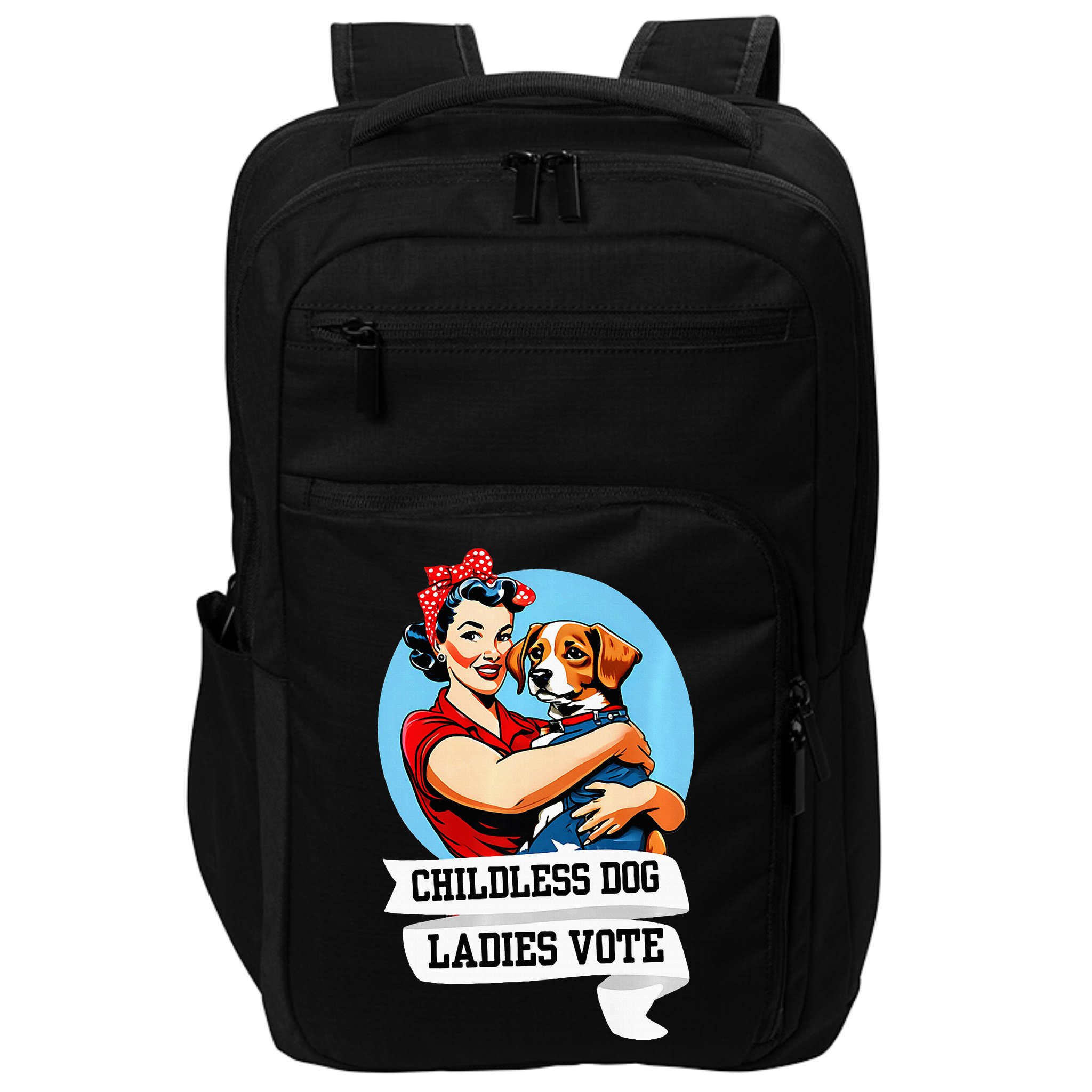 Childless Dog Ladies Vote Kamala Liberal Feminist Dog Lady Impact Tech Backpack