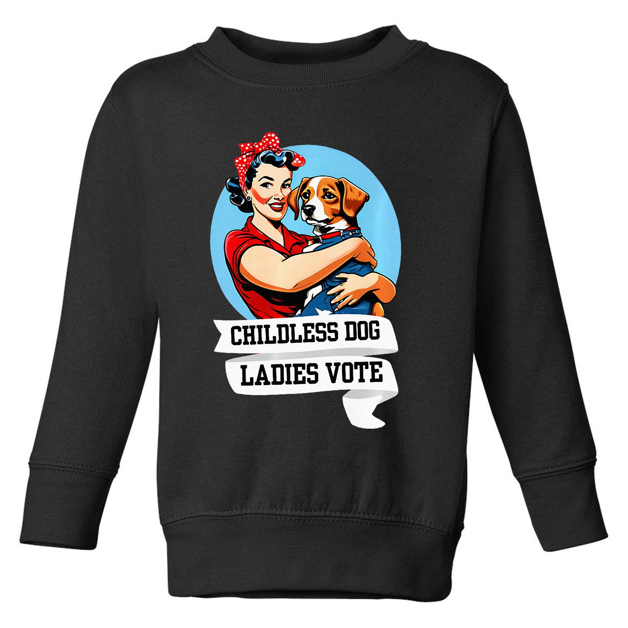 Childless Dog Ladies Vote Kamala Liberal Feminist Dog Lady Toddler Sweatshirt