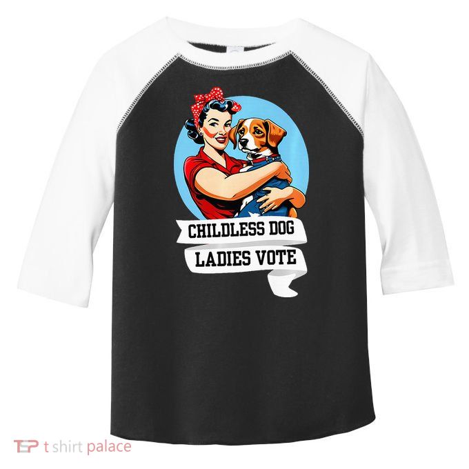 Childless Dog Ladies Vote Kamala Liberal Feminist Dog Lady Toddler Fine Jersey T-Shirt
