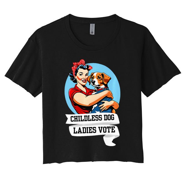Childless Dog Ladies Vote Kamala Liberal Feminist Dog Lady Crop Top