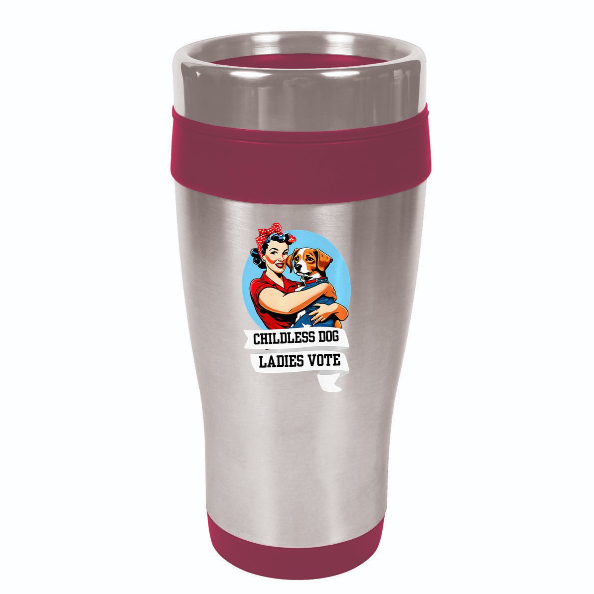 Childless Dog Ladies Vote Kamala Liberal Feminist Dog Lady 16oz Travel Tumbler
