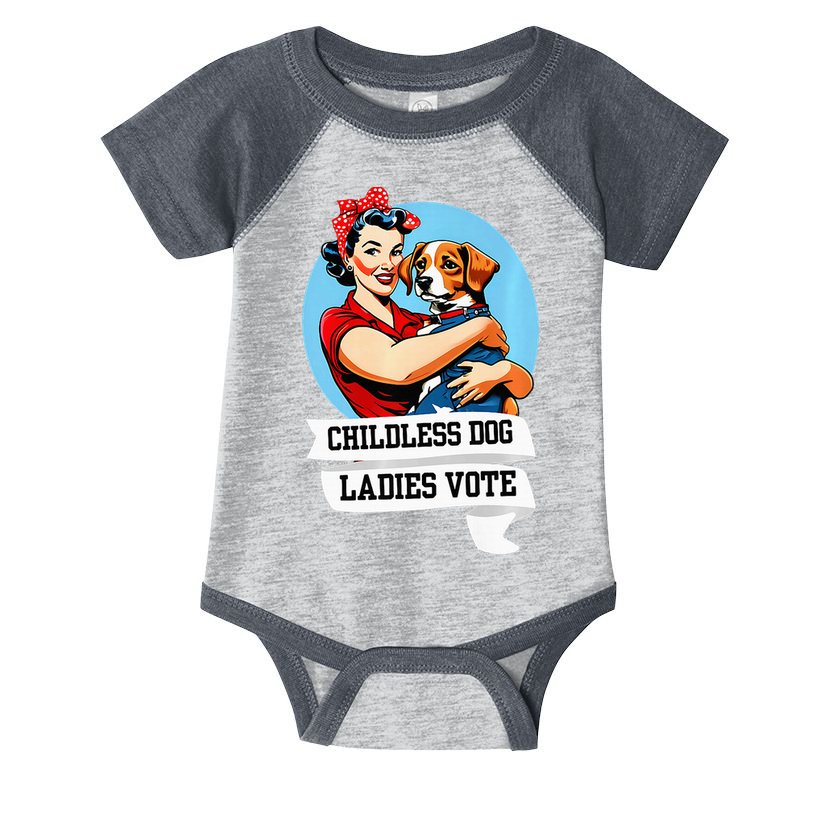 Childless Dog Ladies Vote Kamala Liberal Feminist Dog Lady Infant Baby Jersey Bodysuit