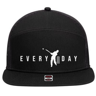 Cricket Dad Like A Normal Dad Just Cooler Cricket Player 7 Panel Mesh Trucker Snapback Hat