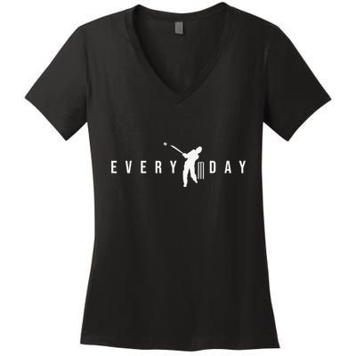 Cricket Dad Like A Normal Dad Just Cooler Cricket Player Women's V-Neck T-Shirt