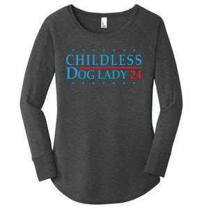 Childless Dog Lady Election Vote 2024 Patriotic Women's Perfect Tri Tunic Long Sleeve Shirt