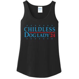 Childless Dog Lady Election Vote 2024 Patriotic Ladies Essential Tank