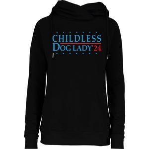 Childless Dog Lady Election Vote 2024 Patriotic Womens Funnel Neck Pullover Hood