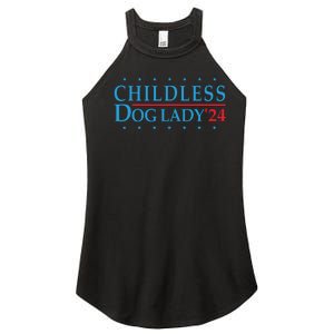 Childless Dog Lady Election Vote 2024 Patriotic Women's Perfect Tri Rocker Tank