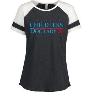 Childless Dog Lady Election Vote 2024 Patriotic Enza Ladies Jersey Colorblock Tee